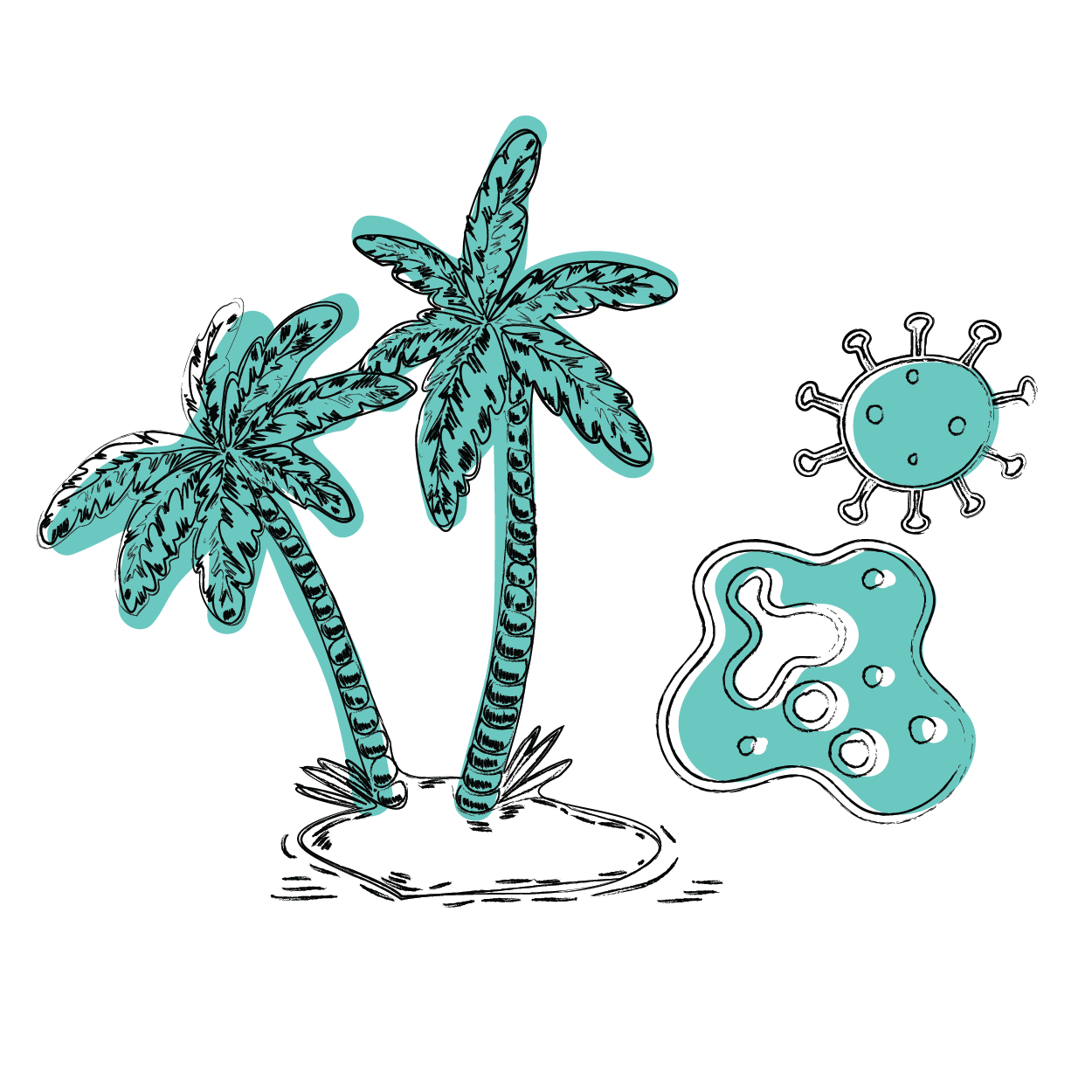 TIB Creative Studio, Doodle Illustration, Graphic Design, Tropical, Science